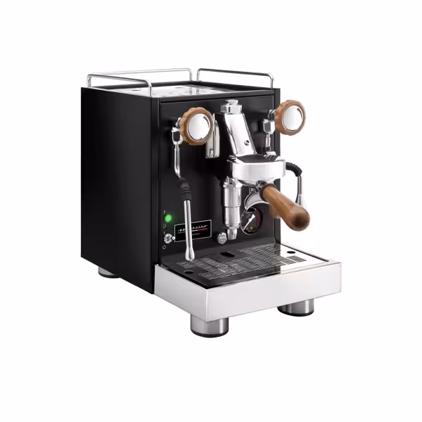 Siebträgermaschine "Mini" - 1 Gruppig - 1,2 kW - mit Milchaufschäumer & Heißwasser - Schwarz