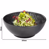 (6 stuks) Schaal - AIKO - Melamine - 1,2L - rond - Ø205mm - vaatwasmachinebestendig - Zwart