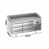 Banco pizza refrigerato PREMIUM PLUS - 1980x700mm - con 6 cassetti - piano in granito