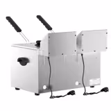 Friteuse électrique double – 8+8 litres – 6,5 kW – avec robinet de vidange