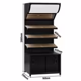 Raft pentru pâine - MADRID - 900mm - cu 3 rafturi - Negru mat