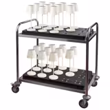 Ladestation (15‑fach) - ABS kunststof - 750x430x50mm - Zwart - incl. netsteker, 2 afstandsbedieningen met batterijen