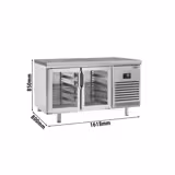 Bakkerij koelwerkbank PREMIUM PLUS - 1618x800mm - 420 liter - met 2 glazen deur(en) - granieten werkblad