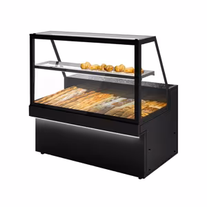 Broodvitrine TORONTO - 1500mm - Zwarte voorkant - LED-verlichting - 1 plank