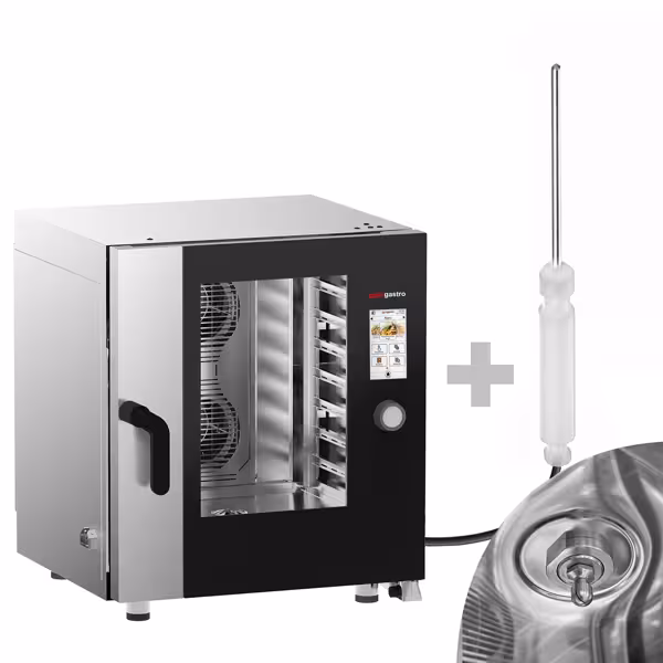 Commercial Electric Combi Oven - Touchscreen Controls - 7x GN 1/1 - 7" TFT touchscreen - incl. Automatic washing system & Core temperature probe