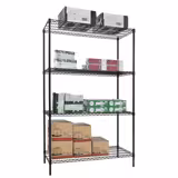 Rayonnage en acier - 1200x450mm - 4 niveaux - Noir