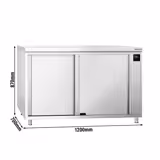 Стіл тепловий PREMIUM - 1,5 кВт - зі скляними розсувними дверима, 1 полиця - 1200x700x870 мм
