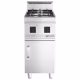 Fogón a gas de sobremesa - 7kW - 2 fuegos - con subestructura con 1 puerta 