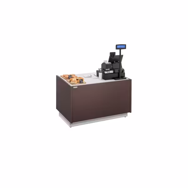 Commercial Checkout Counter RIGA - LED Lighting, 990 mm Depth, 5 W, Fits KUI‑M