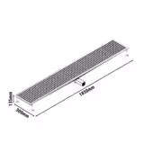 Edelstahl Bodenablauf - 1850x300mm - flache Ausführung & seitlicher Ablauf - Ø 70mm