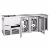 Direct Draw Beer Dispenser / Kegerator PREMIUM - 2500x700mm - Triple Glass Doors