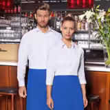 (6 pieces) KARLOWSKY | Basic Bistro Waist Apron – 100×75 cm - Blue