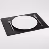 (6 szt.) Płyta łupkowa - Prostokątna - 450x300mm - krawędzie łamane - lakier spożywczy, chłodzenie, sztaplowanie, wodoodporna - Czarny - Łupek naturalny