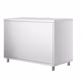 Edelstahl Arbeitsschrank PREMIUM - 1000x800mm - mit Schiebetür ohne Aufkantung