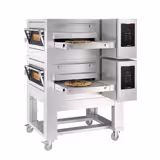 (2 pcs) Gas Conveyor Pizza Oven - 1680x2180mm (66"x86") - 230V Single Phase - Touchscreen Controls - Belt width: 800mm (31.5") - up to 350°C - incl. Base frame