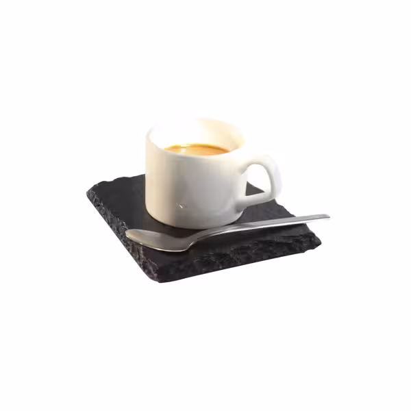 (6×4 pieces) Natural Slate Coasters – 100×100×7 mm - square - natural edge - black