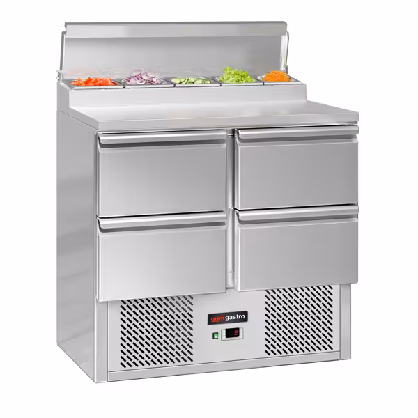 Saladetă Mini ECO - 900x700 mm - 4 sertare - pentru 5x GN 1/6 recipiente