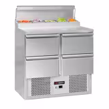 Saladette Kompakt ECO - 900x700 mm - inbyggd kylränna - 4 lådor - för 5x GN 1/6