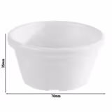 (6 kusů) Misky na dipy - sada 12 kusů - PET - 70 ml - Ø 70 mm- bílá