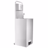Commercial Mobile Hand Wash Sink - Stainless steel - with foot-pump, soap dispenser & paper towel dispenser