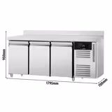 Commercial Counter Fridge ECO - 1795x700mm - with 3 doors - with upstand - capacity 417 litres