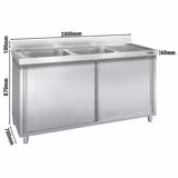 Szafka pod zlewozmywak PREMIUM- 2000x700 mm - z 2 zlewami po lewej stronie
