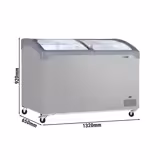 Vrieskist - 1320x650mm - 286 liter - met glazen schuifdeksel