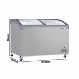 Arkkupakastin - 1320x650 mm - 286 l - lasiset liukuovet - 2 koria