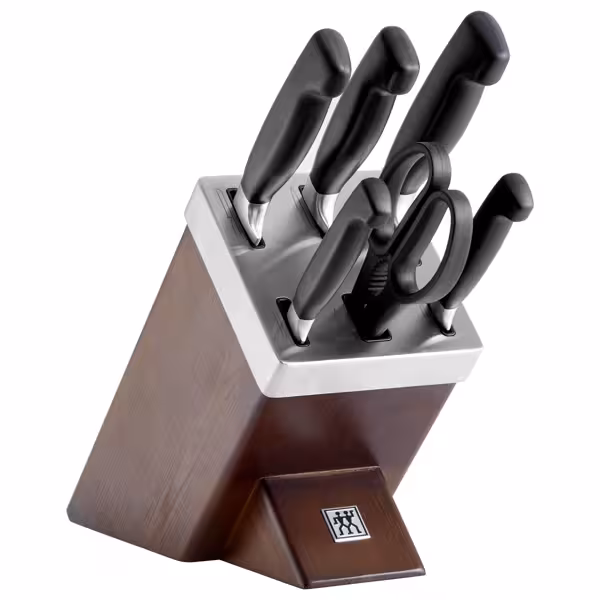 ZWILLING | VIER STERNE SharpBlock - مجموعة سكاكين ذاتية الشحذ، 7 قطع - بني