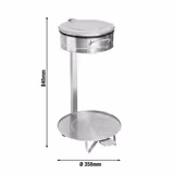 Sack holder - Free-standing - 80L - Ø450x840mm - with foot pedal, slow-closing lid, bag ring - Stainless steel