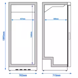 Lagerkühlschrank Edelstahl PREMIUM - 600 Liter - mit 1 Glastür