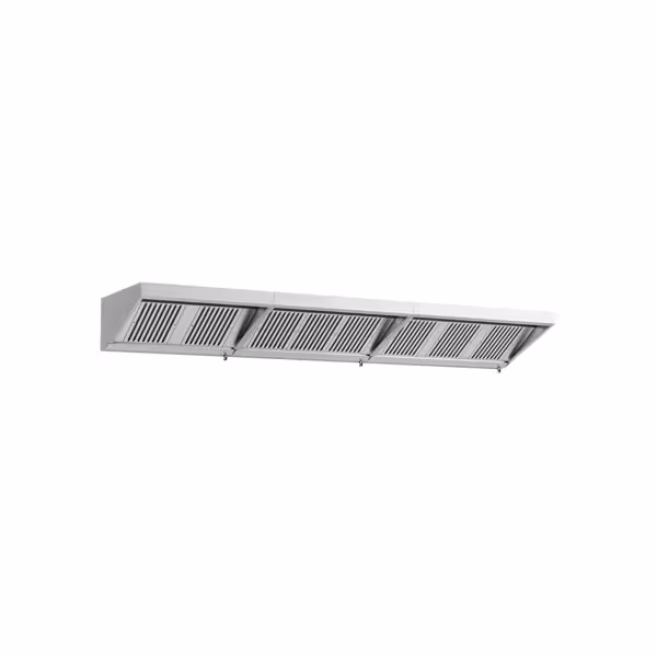 Commercial Wall-Mounted Extraction Canopy - with Motor - 4200mm - with Baffle Filters & LED Lighting