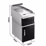 Commercial Electric Griddle - 8kW - Smooth Plate - Cooking area: 395x535mm - with Cabinet Base - 1 Door