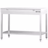 Table de travail inox PREMIUM - 1000 x 600 mm - avec tablette inférieure - incl. Planche à découper Blanche
