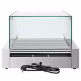 Commercial Hot Dog Roller Grill - 11 Rollers - with Glass Cover