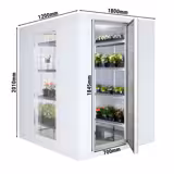Commercial Walk-In Cold Room - 1200x1500mm - 2,60m³ (2600L) - with 3 glass sides