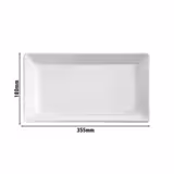 (6 pcs) Serving Tray - PURE - Melamine - 355x180mm - Height: 25mm - White