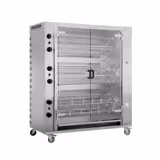 Gazowy obrotowy grill do kurczaków – 55,8 kW – z 12 rożnami, mieszczącymi do 72 kurczaków