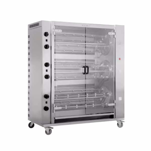 Gas kippengrill roterend - 55,8kW - 12 spitten voor 72 kippen