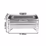 Edelstahl Chafing Dish - GN 1/1 - mit Soft-Close-Glasdeckel