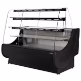 Pasta Teşhir Dolabı - 1900x980mm - 3 raflı; tortenauszuglu - cam kapılı; sürgülü kapı - LED aydınlatma; dijital termostat; otomatik defrost - ön panel siyah