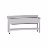 Plonge en inox ECO - 1600x700mm - avec étagère basse & 1 bac