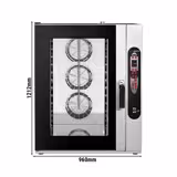 Elektrický kombinovaný konvektomat - digitální - 2,4″ LCD displej - 10x GN 2/1 nebo 20x GN 1/1 - vč. Mycí systém