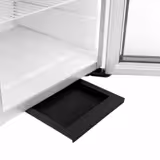 GASTRO-COOL | Werbekühlschrank mit Leuchthaube - 21 Liter - 1 Glastür - Silber - Innen: Weiß