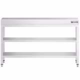 Paslanmaz Çelik Çalışma Tezgahı PREMIUM - 1500x600mm - Taban Raflı - Ara Raflı