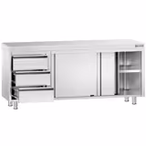 Stainless Steel Work Cabinet + 3 Drawers Left PREMIUM – 2000x700x870 mm – Shelf load 79 kg