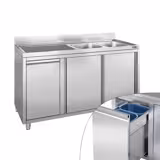 Pesuallasyksikkö - 1600x700mm - jäteastialla ja 2 allasta oikealla