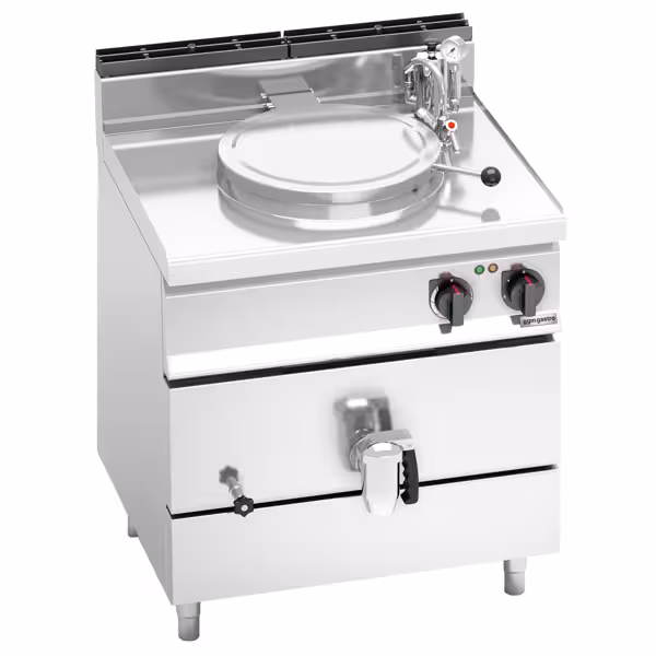 Elektro Kochkessel - 55 Liter - 9 kW - Indirekte Beheizung - mit Wasserzulauf & Ablasshahn