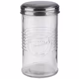 (6 st) Sockerdispenser - OLD FASHIONED - Glas - Ø 75 mm - Höjd: 140 mm - med rör i rostfritt stål