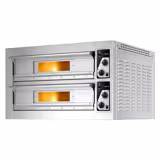 Elektrische pizzaoven Power - (chamottebodem) - 4+4x Ø33cm - 400V - Analoog